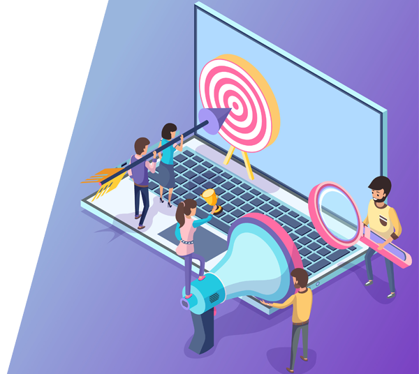 Vector image depicting internet marketing concept