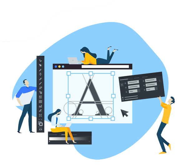 Vector image depicting WordPress web design concept