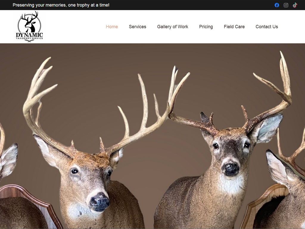 Image of Taxidermy Web Design, Dynamic Taxidermy Service