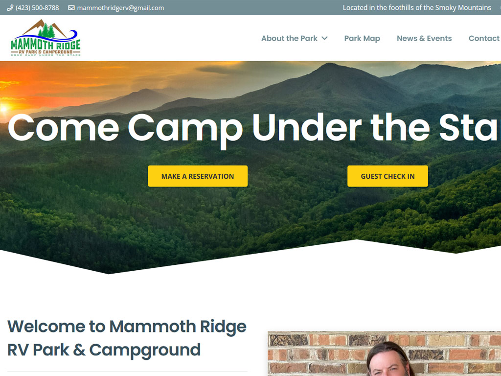 Image of RV park website